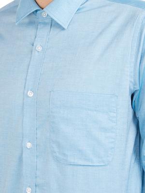 blue solid formal shirt - 17668627 - Standard Image - 5