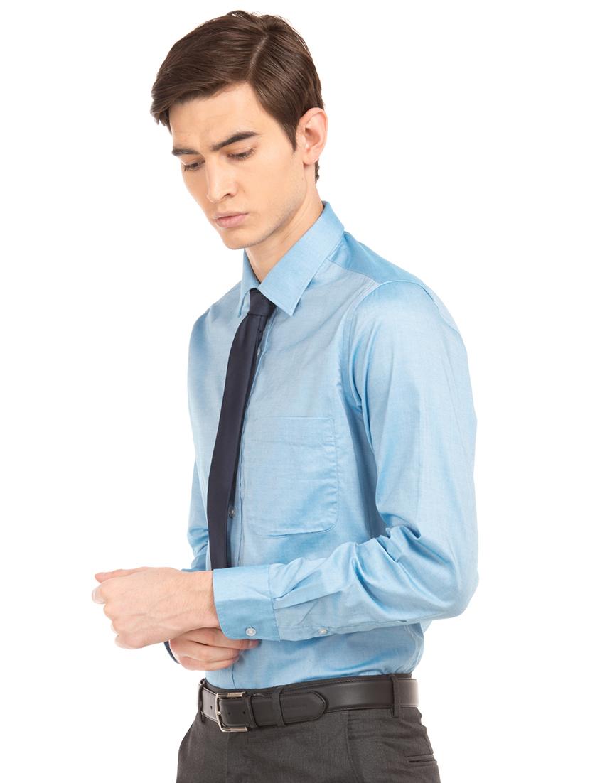 blue solid formal shirt - 17668627 - Zoom Image - 2