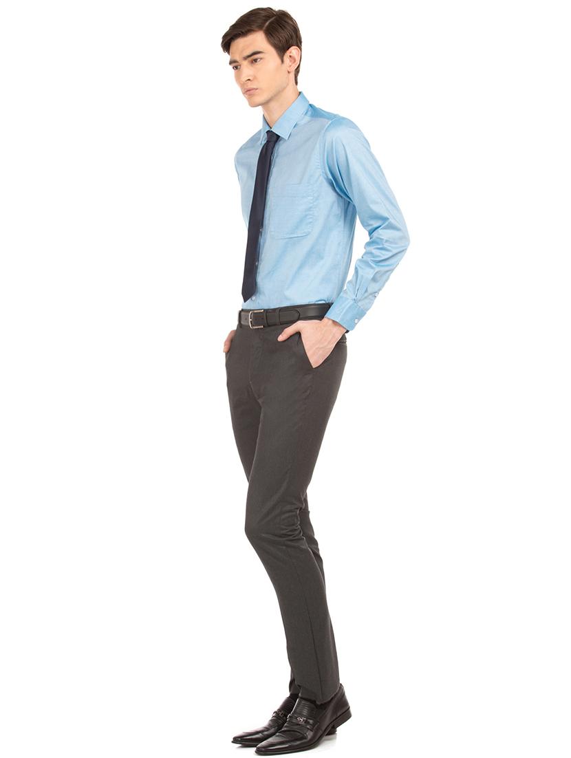 blue solid formal shirt - 17668627 - Zoom Image - 4