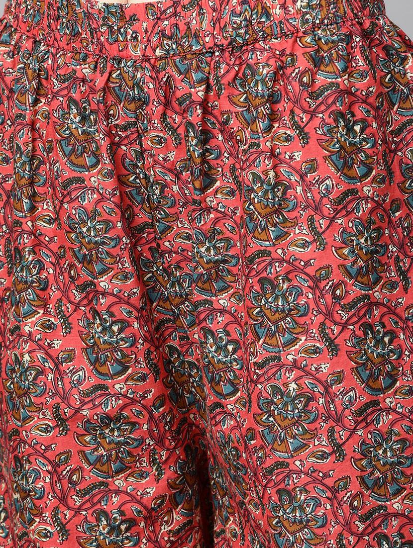 pink cotton kurta palazzo set - 17668644 - Zoom Image - 4