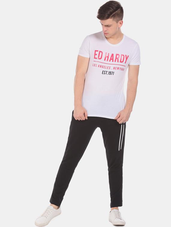 black printed full length track pant - 17668650 - Zoom Image - 4