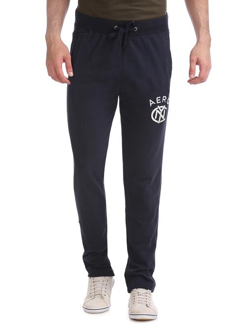 blue printed full length track pant - 17668661 - Standard Image - 1