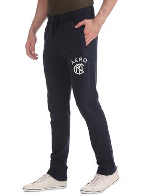 blue printed full length track pant - 17668661 - Standard Image - 2