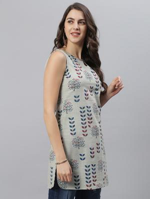 key hole neck printed tunic - 17668706 - Standard Image - 2