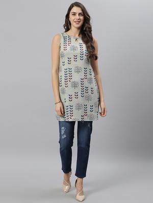 key hole neck printed tunic - 17668706 - Standard Image - 4
