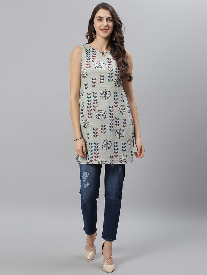 key hole neck printed tunic - 17668706 - Zoom Image - 4