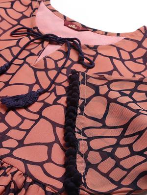 tie up neck printed top - 17668757 - Standard Image - 5