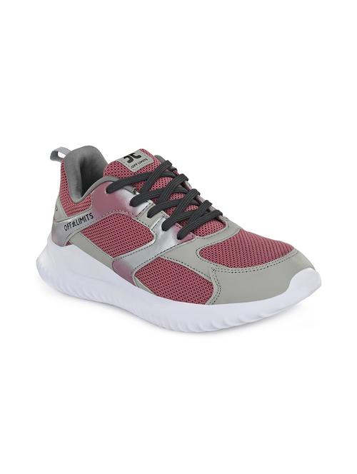 purple mesh laceup sports shoes - 17668761 - Standard Image - 1
