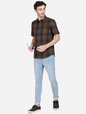 brown checkered casual shirt - 17668909 - Standard Image - 4