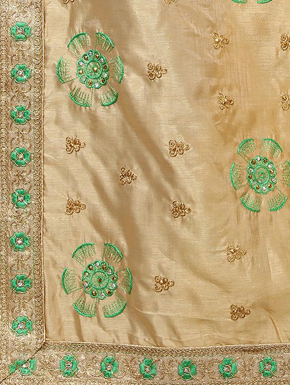 cream embroidered saree with blouse - 17668914 - Zoom Image - 4