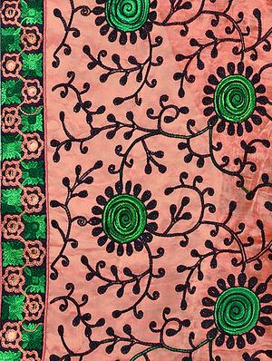 pink chiffon embroidered saree with blouse - 17668956 - Standard Image - 4