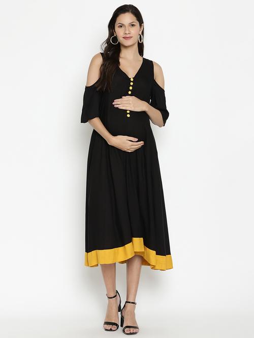 contrast hem maternity wear dress - 17669038 - Standard Image - 1