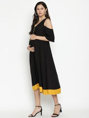 contrast hem maternity wear dress - 17669038 - Standard Image - 2