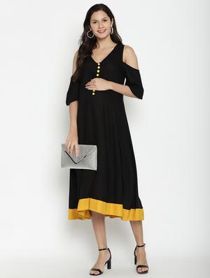 contrast hem maternity wear dress - 17669038 - Standard Image - 4