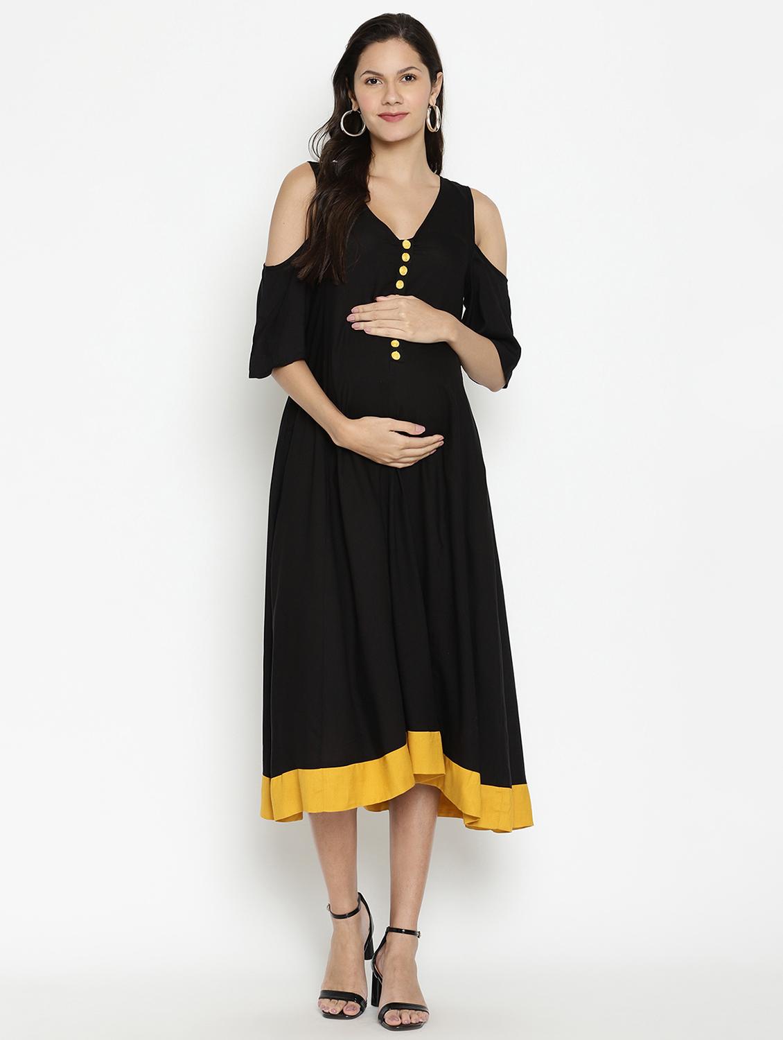 contrast hem maternity wear dress - 17669038 - Zoom Image - 1