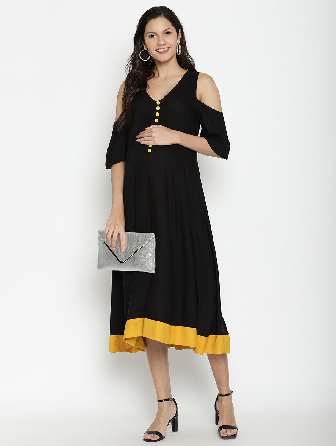 contrast hem maternity wear dress - 17669038 - Zoom Image - 4