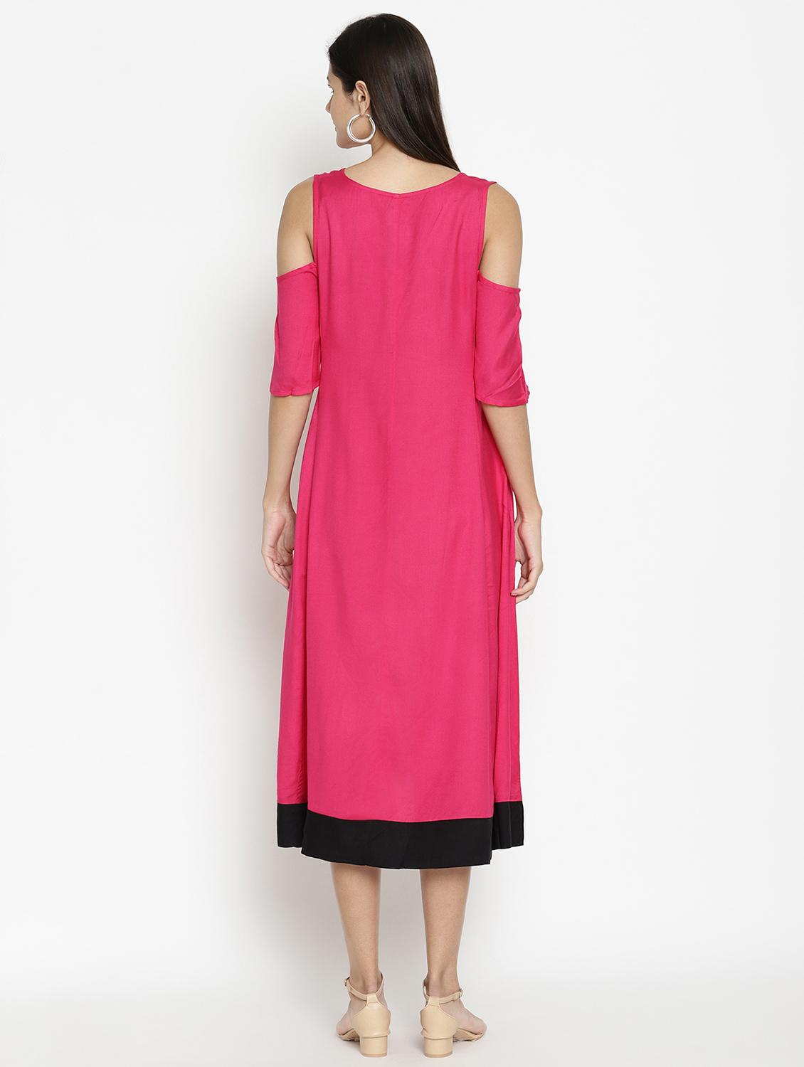 contrast hem maternity wear dress - 17669040 - Zoom Image - 3