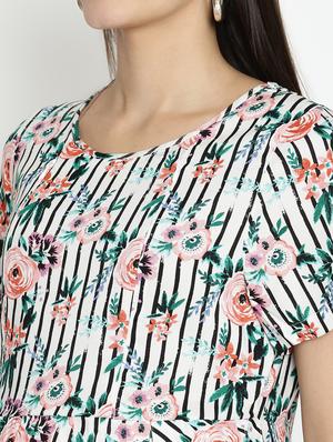 round neck printed maternity wear dress - 17669044 - Standard Image - 5