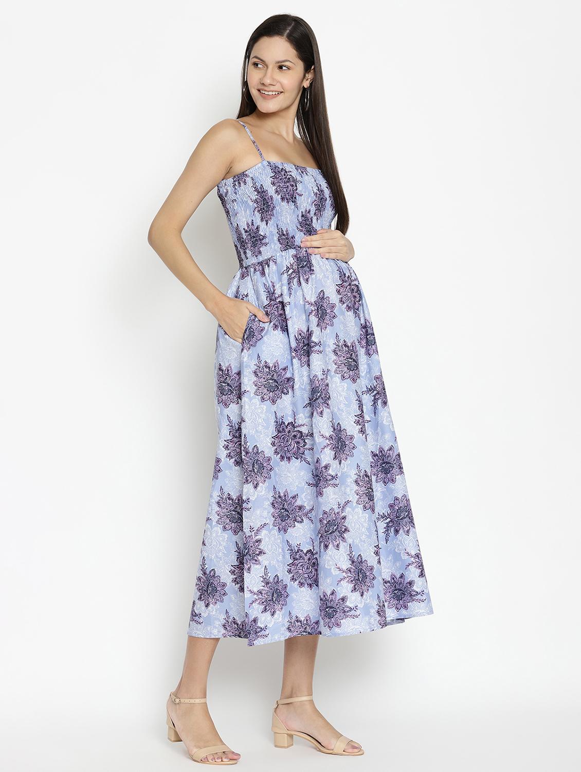 cami neck floral maternity wear dress - 17669049 - Zoom Image - 2