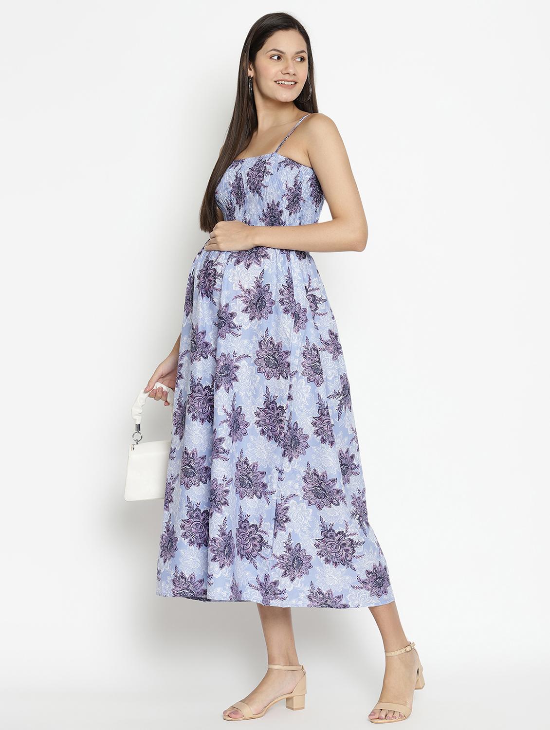 cami neck floral maternity wear dress - 17669049 - Zoom Image - 4