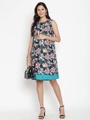 round neck printed maternity wear dress - 17669052 - Standard Image - 4