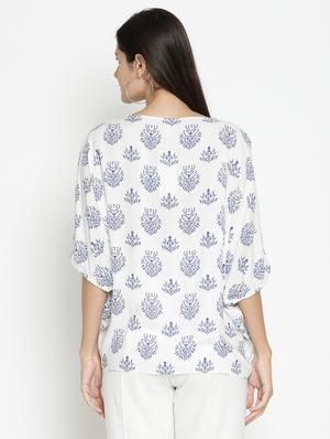 white printed maternity wear top - 17669059 - Standard Image - 3