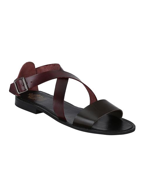brown colored back strap sandal - 17669229 - Very Small Image - 1