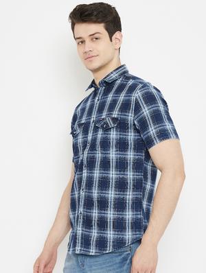 blue checkered casual shirt - 17669236 - Standard Image - 2