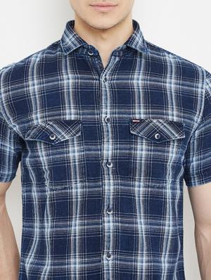 blue checkered casual shirt - 17669236 - Standard Image - 5