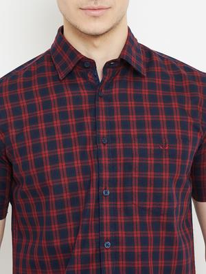 navy blue checkered casual shirt - 17669239 - Standard Image - 5
