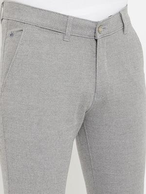 grey textured flat front casual trouser - 17669248 - Standard Image - 5