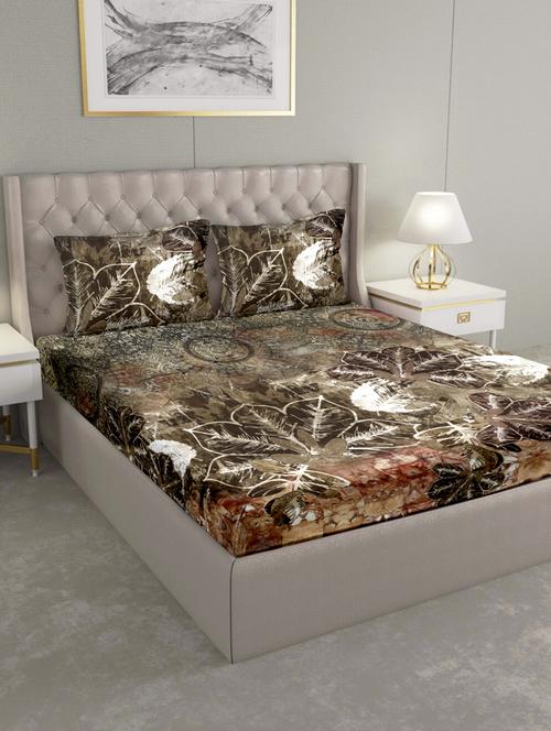 triton double bedshseet set king size cotton brown colour - 17669280 - Standard Image - 1