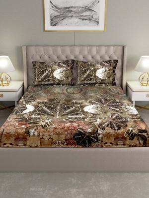 triton double bedshseet set king size cotton brown colour - 17669280 - Standard Image - 2