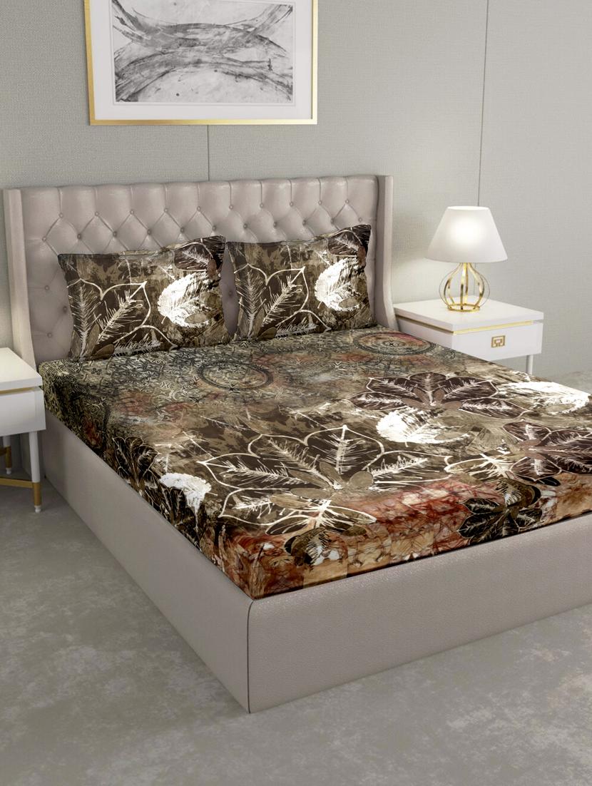 triton double bedshseet set king size cotton brown colour - 17669280 - Zoom Image - 1