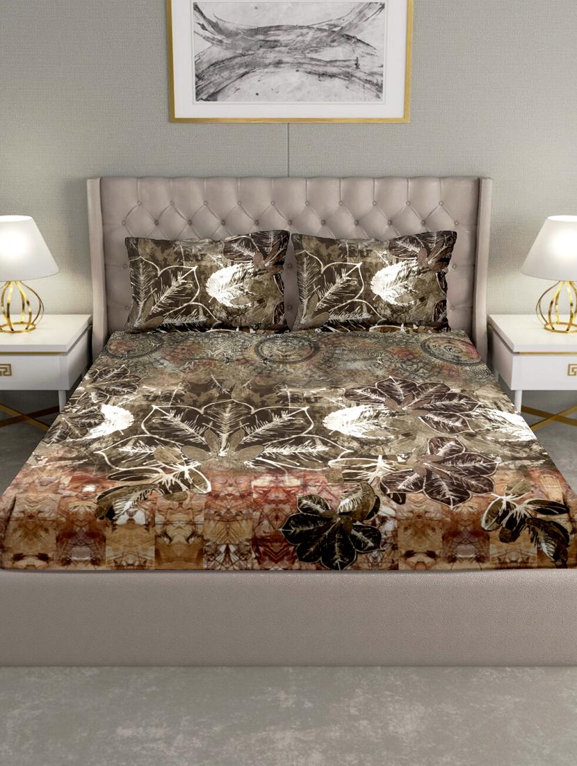 triton double bedshseet set king size cotton brown colour - 17669280 - Zoom Image - 2