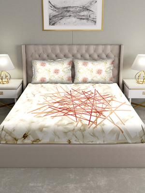 triton double bedshseet set king size cotton beige colour - 17669309 - Standard Image - 2