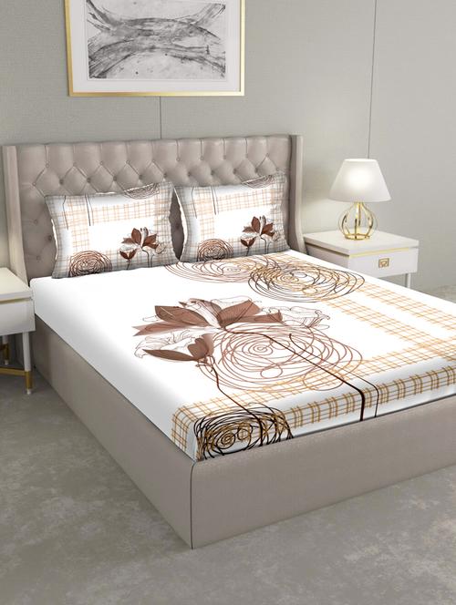 triton double bedshseet set king size cotton beige colour - 17669310 - Standard Image - 1