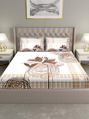 triton double bedshseet set king size cotton beige colour - 17669310 - Standard Image - 2