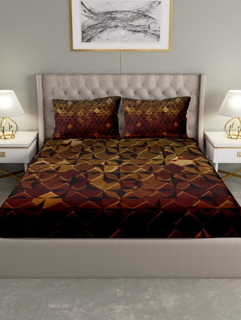 triton double bedshseet set king size cotton brown colour - 17669314 - Zoom Image - 2