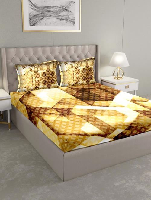 triton double bedshseet set king size cotton brown colour - 17669317 - Standard Image - 1