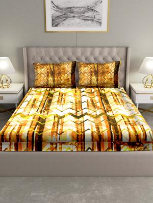 triton double bedshseet set king size cotton yellow colour - 17669321 - Standard Image - 2