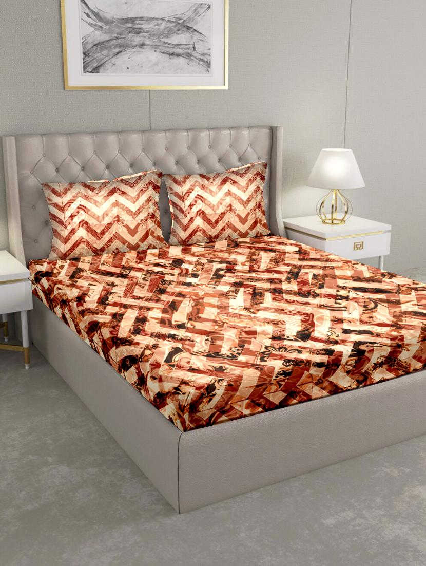 triton double bedshseet set king size cotton orange colour - 17669323 - Zoom Image - 1