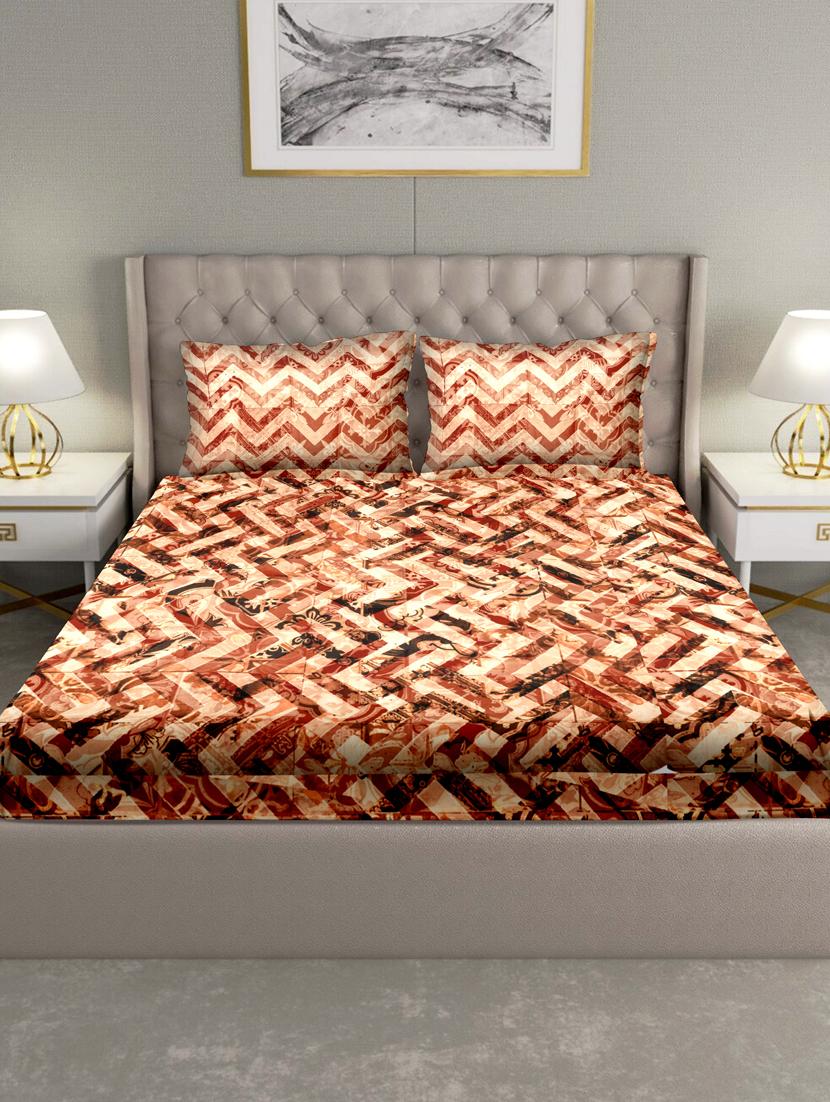 triton double bedshseet set king size cotton orange colour - 17669323 - Zoom Image - 2