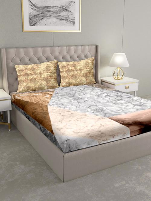 triton double bedshseet set king size cotton blue colour - 17669324 - Standard Image - 1