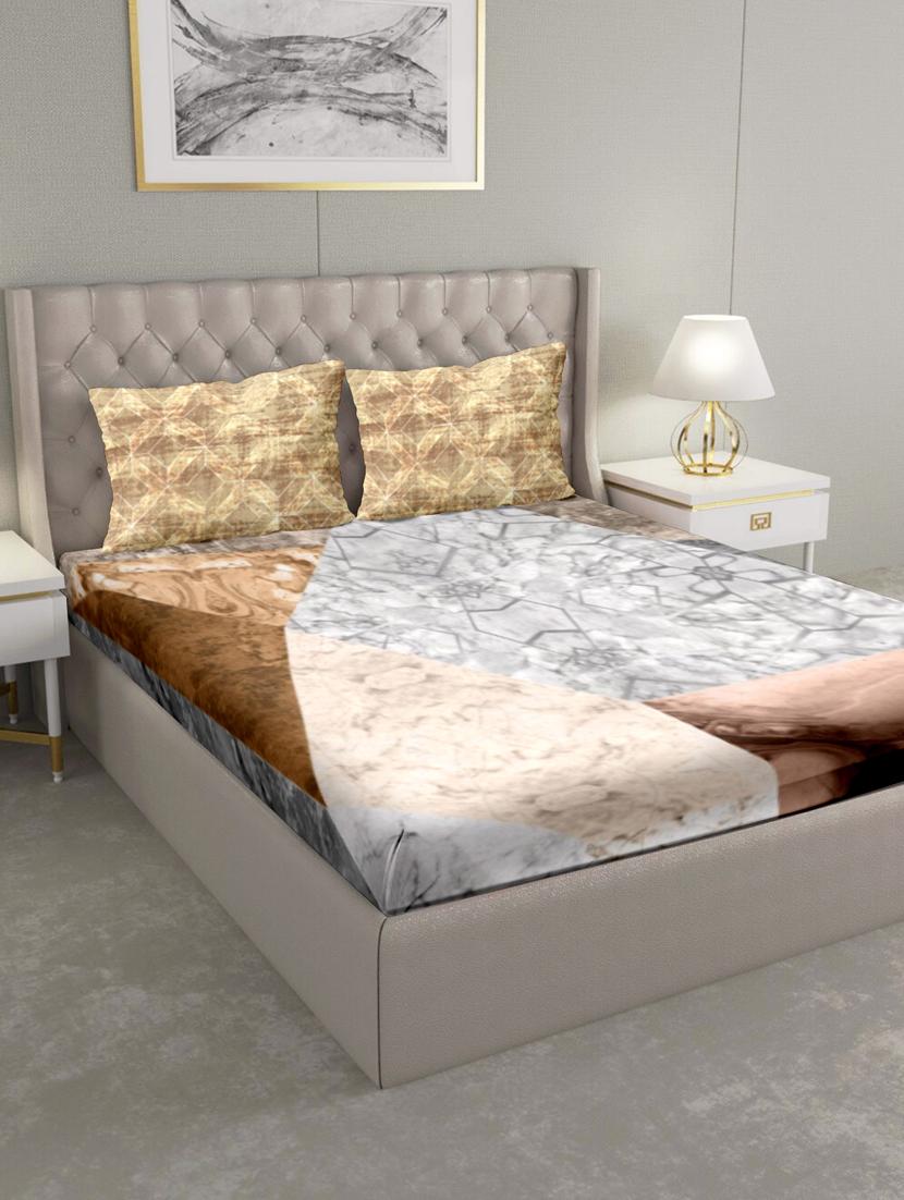 triton double bedshseet set king size cotton blue colour - 17669324 - Zoom Image - 1