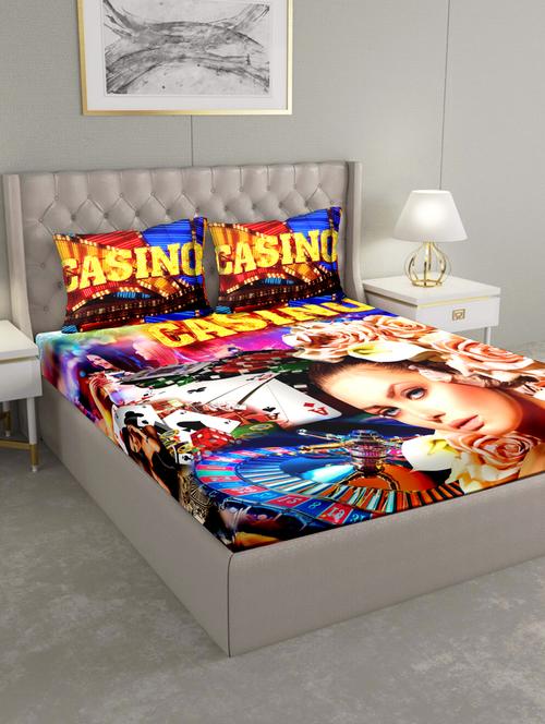 triton double bedshseet set king size cotton multi colour - 17669330 - Standard Image - 1