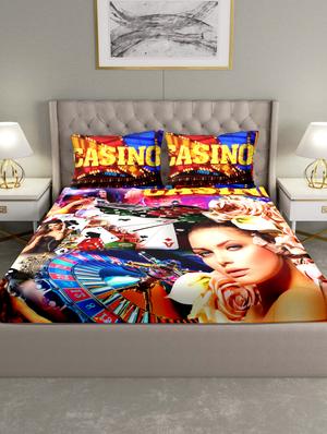 triton double bedshseet set king size cotton multi colour - 17669330 - Standard Image - 2
