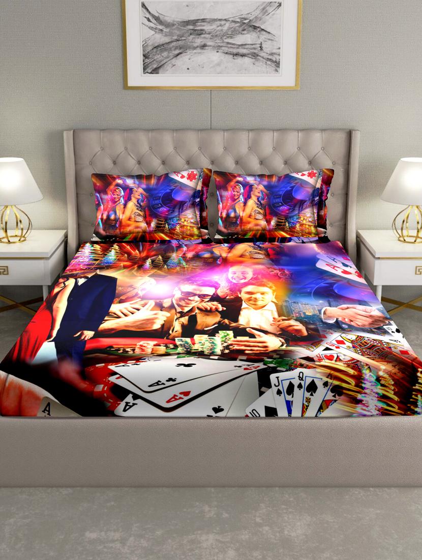 triton double bedshseet set king size cotton multi colour - 17669331 - Zoom Image - 2