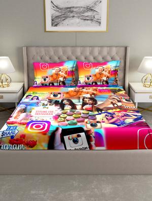 triton double bedshseet set king size cotton multi colour - 17669334 - Standard Image - 2