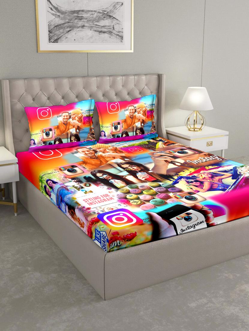 triton double bedshseet set king size cotton multi colour - 17669334 - Zoom Image - 1